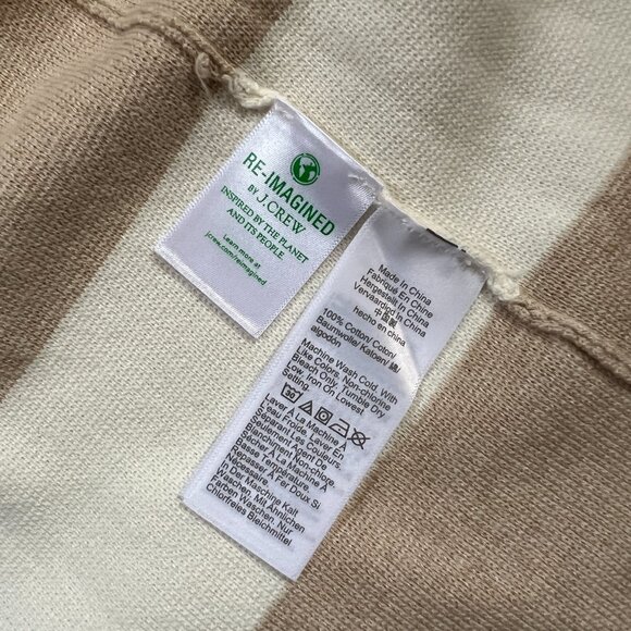 Reimagined by J Crew striped open front cardigan 100% cotton size XS - Picture 2 of 4